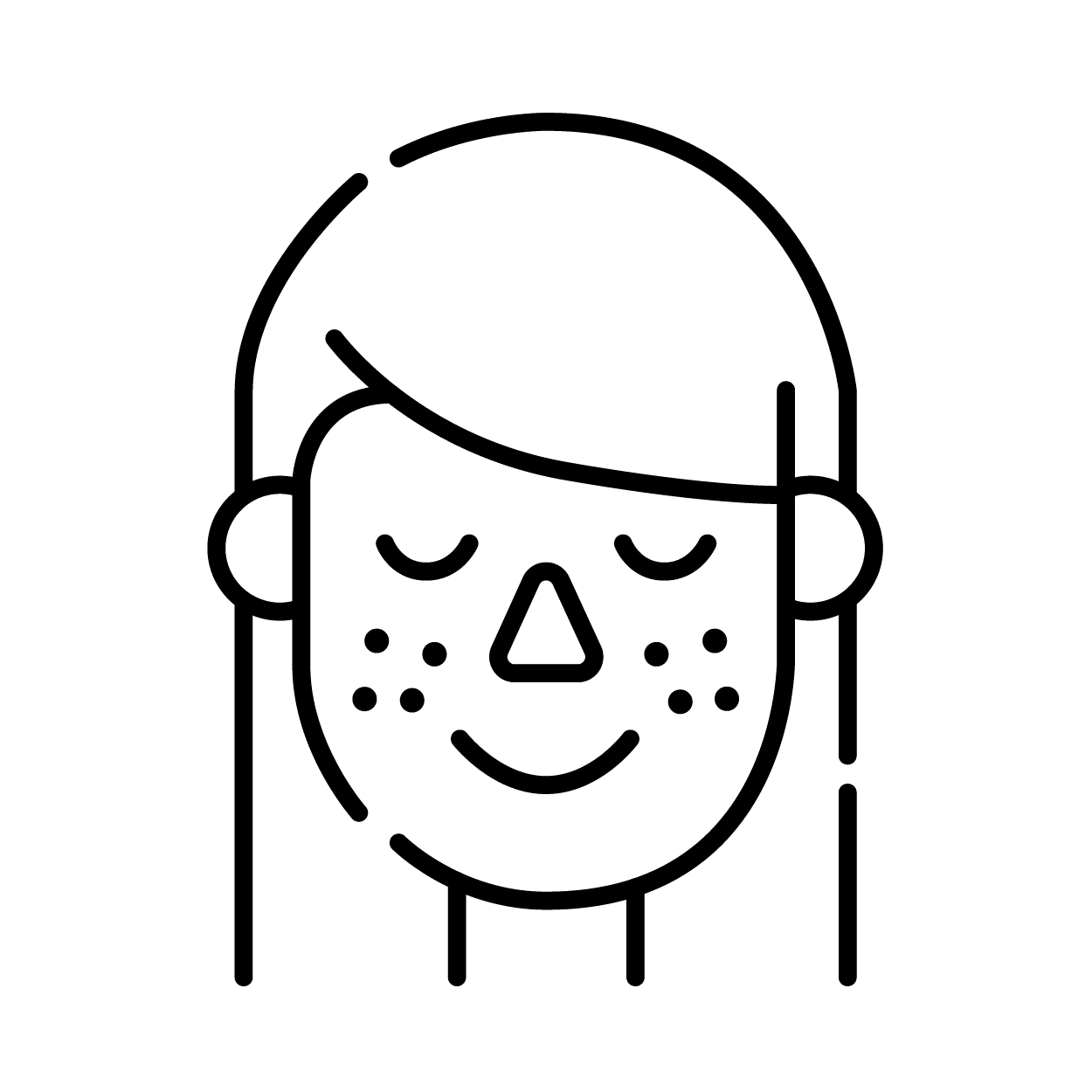 Ícone de mulher com sardas no rosto